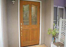 玄関ドア塗り替え-施工後